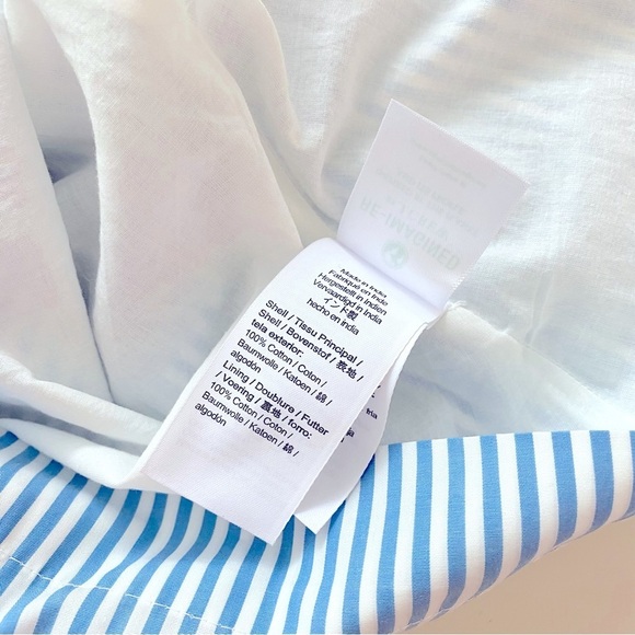 J. Crew Crewcuts Girl's Blue White Stripe Cotton Sleeveless Ruffle Dress Size 10 - Picture 11 of 12